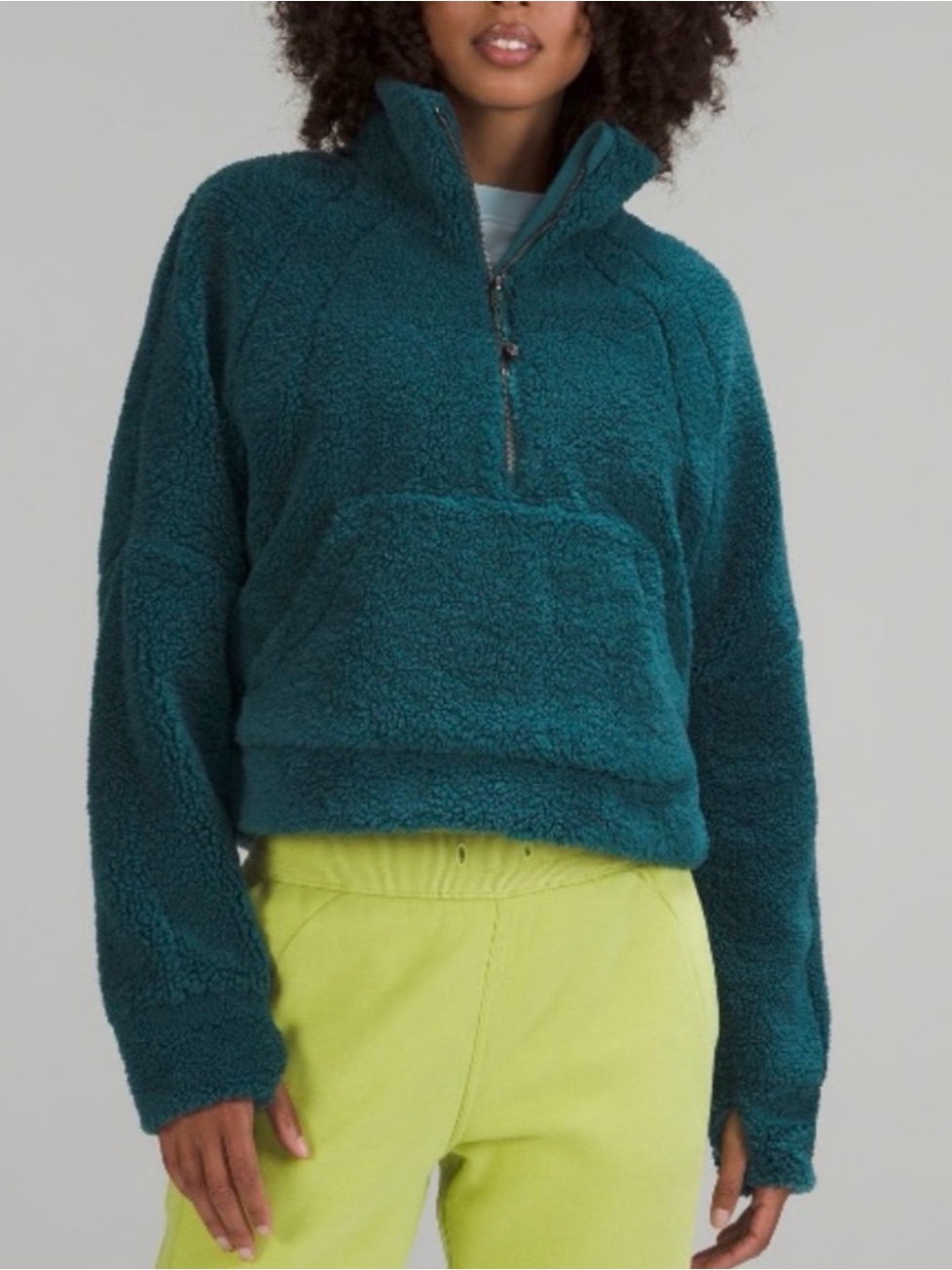 Lululemon Athletica Teal Plush Sherpa Half-Zip Jacket
